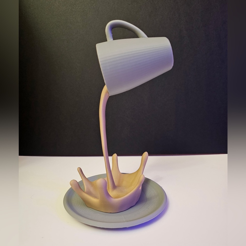 Gray and Tan Decorative Cup Sculpture